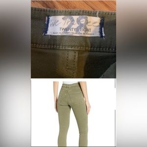 Free people army green ankle jean